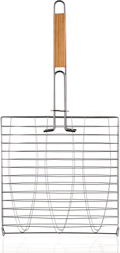 Halgrillező kosár fa nyéllel 54 × 27 × 27 cm