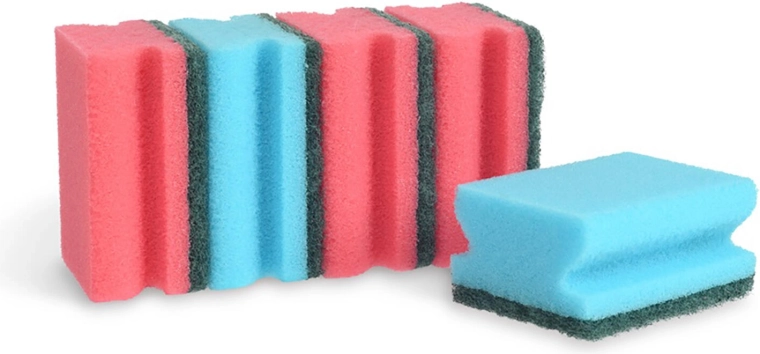 Formázott mosogatószivacsok 8 × 4,5 × 2,5 cm, színmix, 5 db