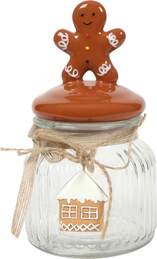 Üvegedény mézeskalács mintával süteményekhez 11,4 × 15,5 cm