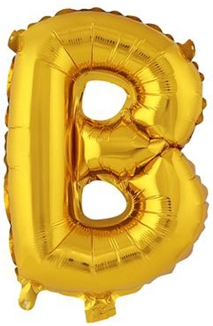 Arany fólia lufibetű B, 30 cm