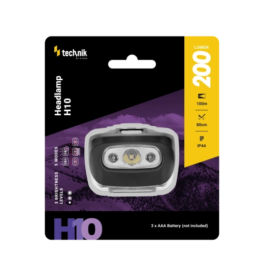 Technik MT-H10 fejlámpa fehér és piros LED fénnyel, 200 lm