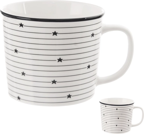 Porcelán bögre csíkokkal 0,38 l, vegyes