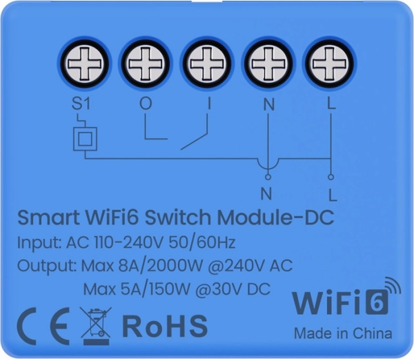 Avatto intelligens Wi‑Fi 6 kapcsolómodul WSM20DC
