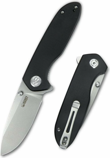 Kubey Belus KU342A fekete zsebkés 7,5 cm-es G10 markolattal és csíptetővel