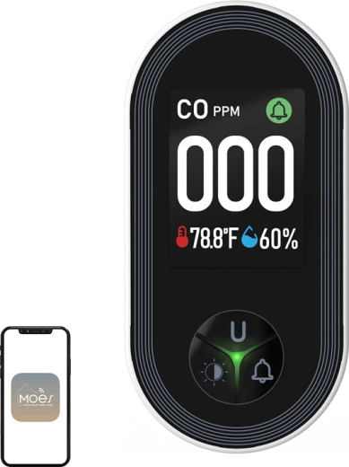 Szén-monoxid (CO) detektor Moes színes LCD kijelzővel