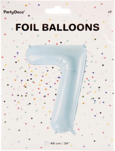 Kék fólia lufi 7-es szám 86 cm