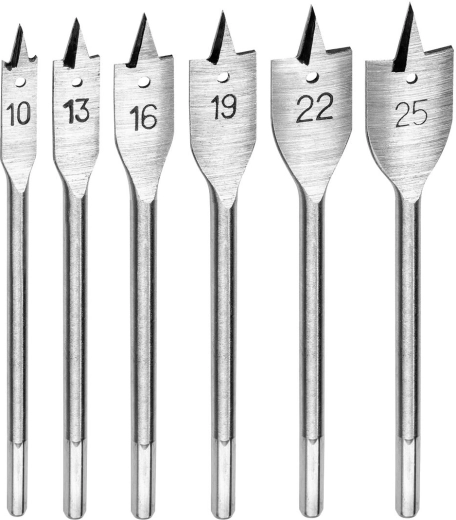 DREL lapos fafúrókészlet 10–25 mm, 6 darab