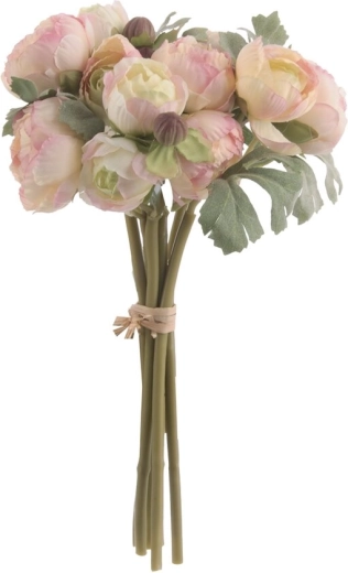 Mű boglárka csokorban, sárga, 24 cm