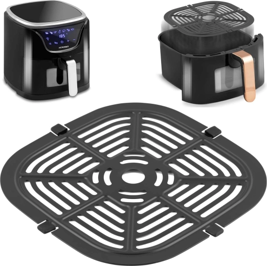 Rács forrólevegős sütőhöz Berdsen BD-652, 21 × 21 cm, rozsdamentes acél PTFE tapadásmentes bevonattal