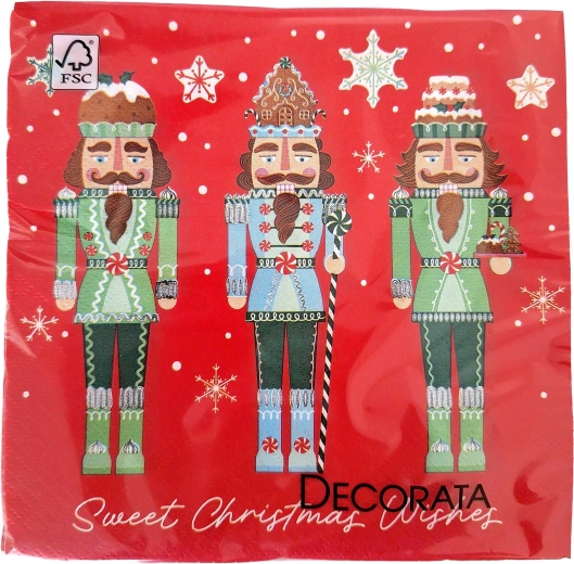 Karácsonyi papír szalvéták, 3 rétegű, 33 × 33 cm