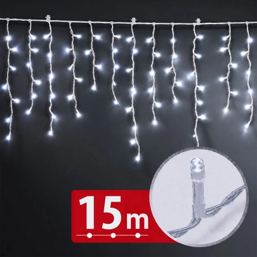 15 m-es LED fényfüggöny 600 hideg fehér LED-del