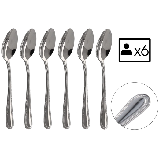 6 darabos Natalia rozsdamentes acél teáskanál készlet