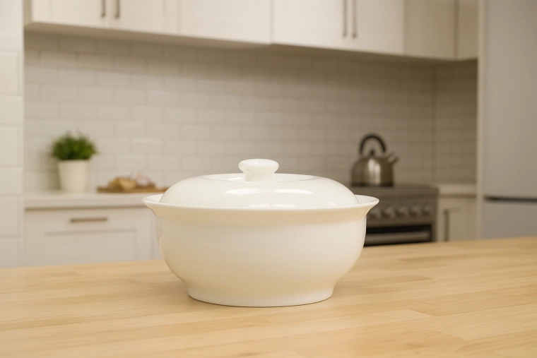 Porcelántál fedővel, 1,5 l