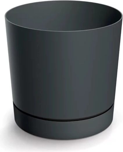 TUBO P virágcserép alátéttel, 58 cm, sötétszürke