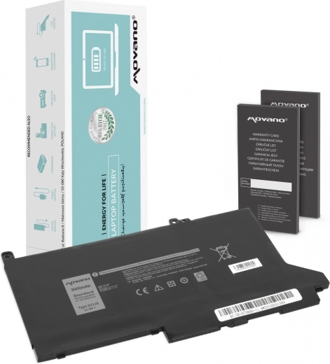 Movano akkumulátor Dell Latitude 7280/7290/7380/7390/7480/7490 készülékekhez (11,4 V, 3000 mAh, 34 Wh)