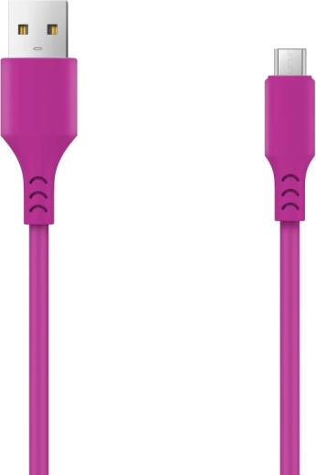 Setty USB–microUSB kábel 1 m, 2 A, bíbor