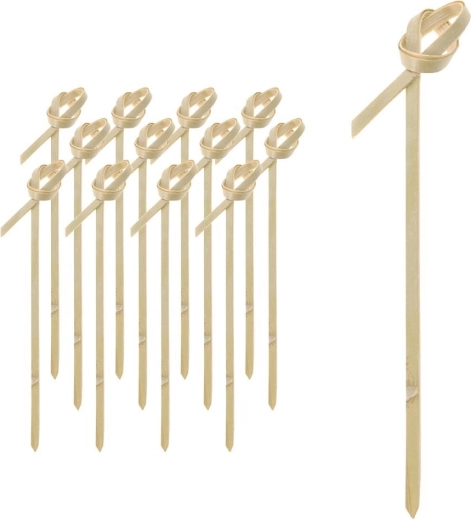 Bambusz parti pálcikák csomóval, 9 cm, 50 db