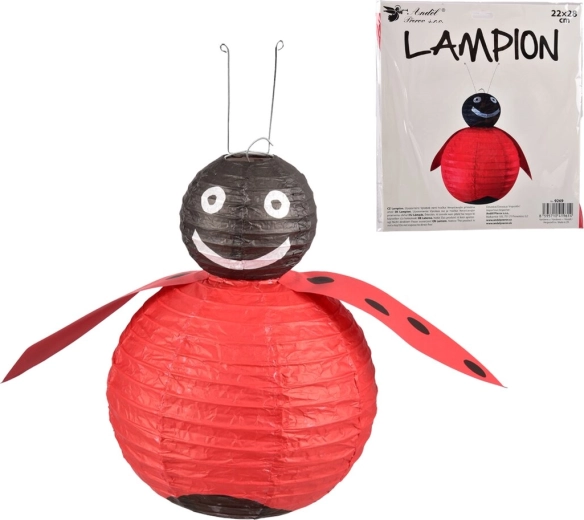 Katicabogár lampion – piros papírból