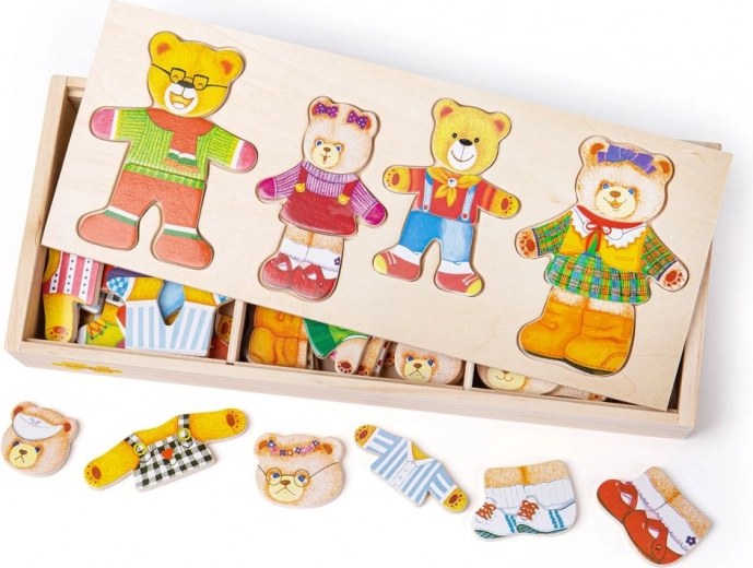 Bigjigs Toys öltöztetős puzzle Mackócsalád
