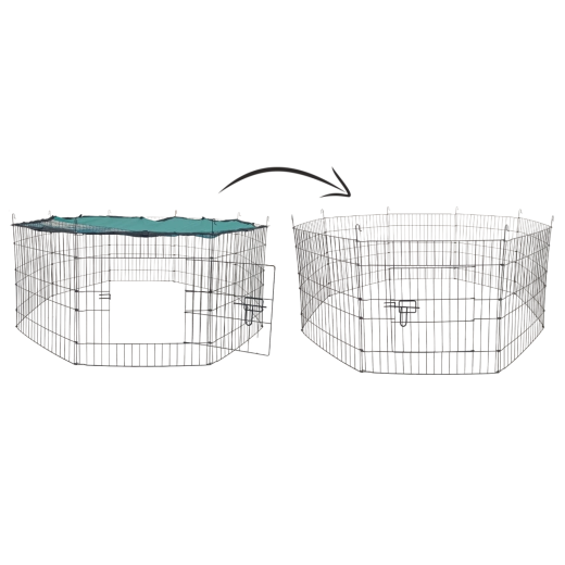 Kültéri állatkarám árnyékoló hálóval, 8 panel 56 × 57 cm