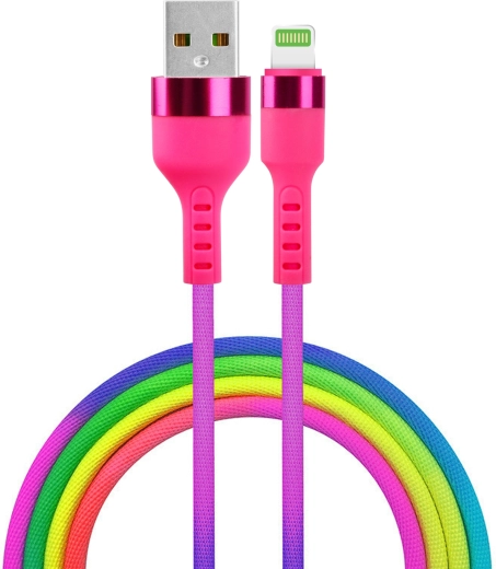 Setty USB–Lightning kábel 1,2 m 2,1 A szivárványos