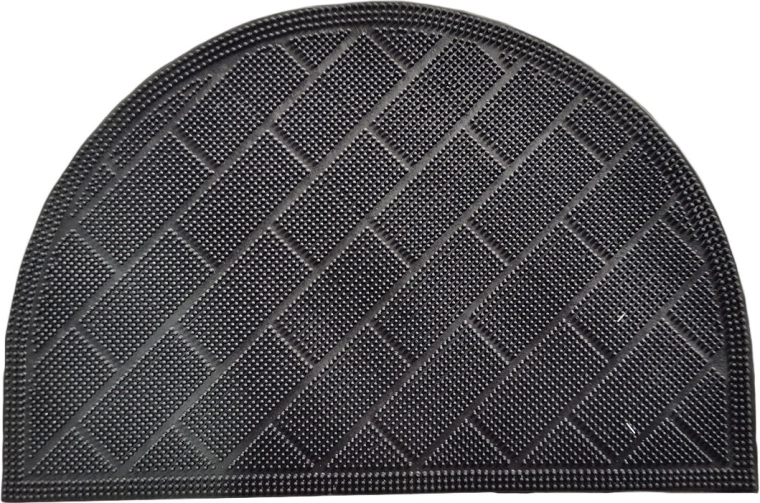 Gumi félkör alakú lábtörlő 40 × 60 cm fekete