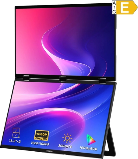 Zeuslap Z18W hordozható, összecsukható duál monitor 2× 18,5" Full HD