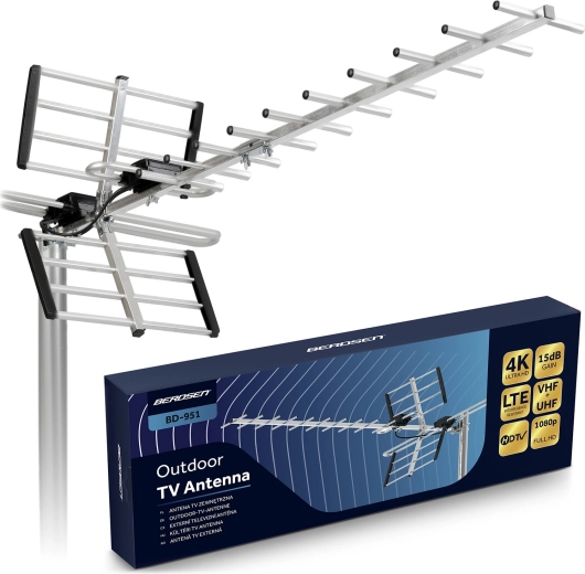 Kültéri irányított 4K TV antenna LTE szűrővel BERDSEN BD-951