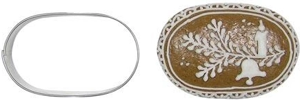 Rozsdamentes moka ovális kiszúró, 6 cm