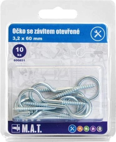Menetes horog 60 × 3,2 mm, horganyzott (10 db)