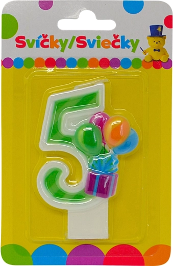 Szülinapi gyertya 5-ös szám lufikkal