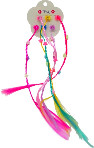 Színes hajcsatok szivárványos medállal, 6 darabos készlet