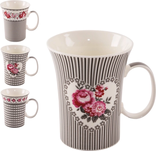 Rose porcelán bögre 0,36 l mix