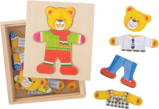 Bigjigs Toys Öltöztetős puzzle – Mackó úr