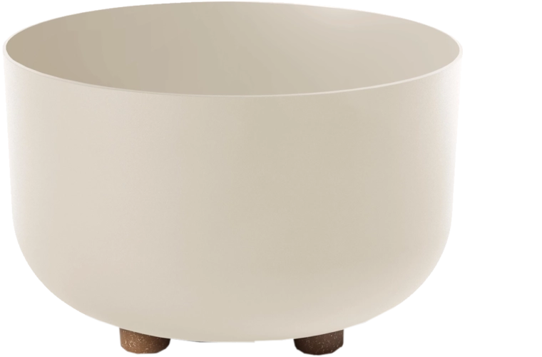 Sofia virágtál 27 cm újrahasznosított műanyagból, matt bézs