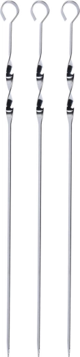 Lapos rozsdamentes grillező nyársak 45 cm (3 db)