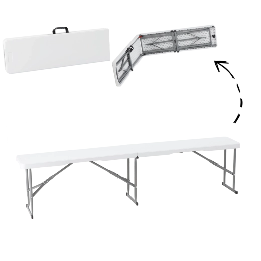 Összecsukható túra- és cateringpad 180 × 28 × 43,5 cm