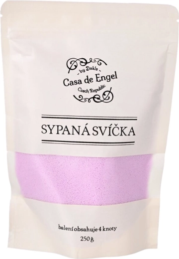 Lila szórható gyertyaviasz 250 g + 4 kanóc