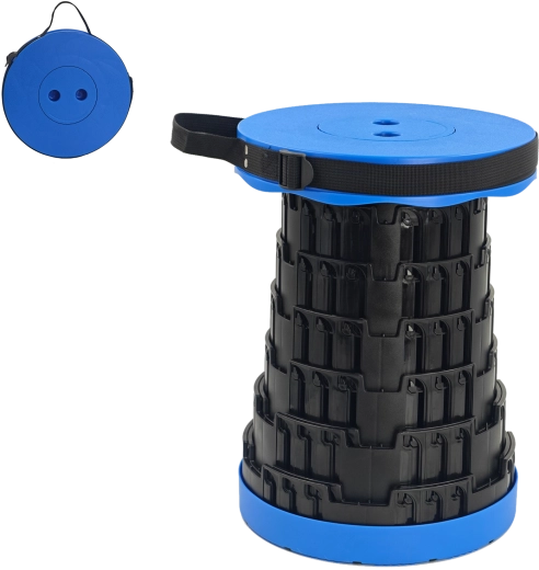 Kék teleszkópos összecsukható szék (7–45 cm)