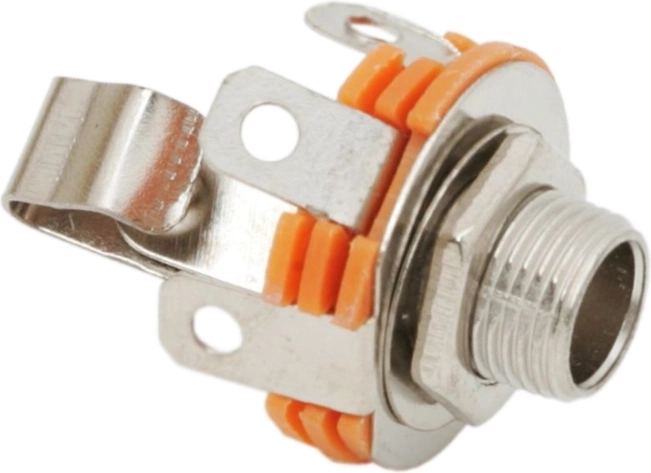 Panelbe építhető 6,3 mm-es mono jack aljzat kapcsolóval