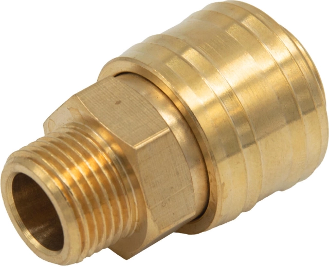 Gyorscsatlakozó külső 3/8" menettel, sárgarézből