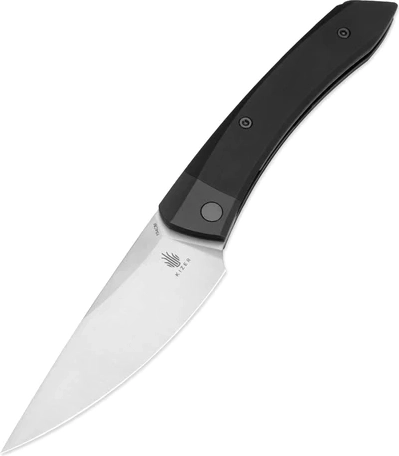 Kizer Momo zsebkés 10,6 cm, szatén penge, fekete alumínium