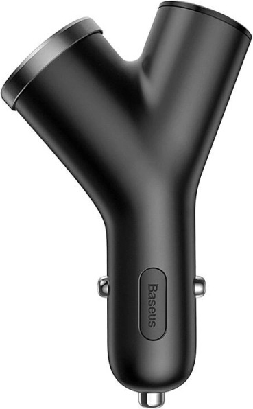 Baseus Y típusú autós töltő, 2× USB (3,4 A), 40 W – fekete
