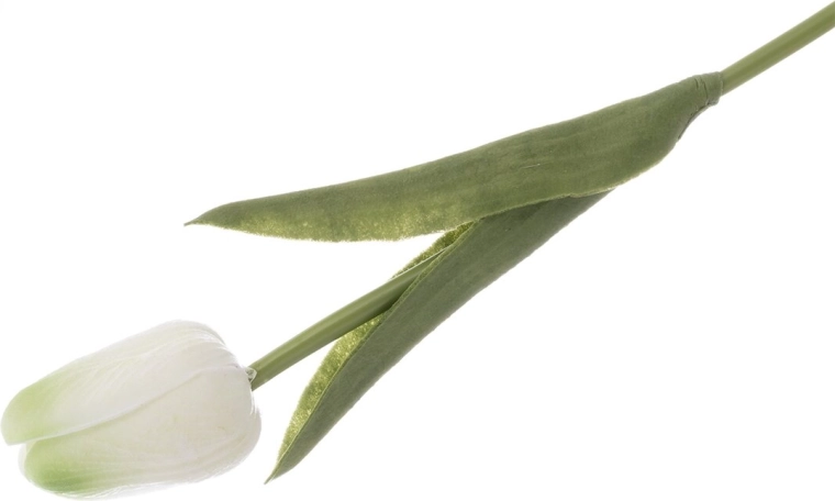 Műanyag tulipán (UH) fehér/sárga 33 cm