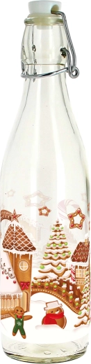 Üvegpalack patentzárral 540 ml Mézeskalács falu