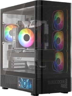 MODECOM Volcano AQ400 ARGB számítógépház, Midi Tower, fekete