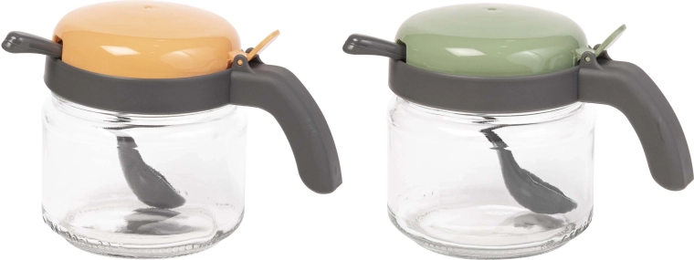 Fűszertartó kanállal 300 ml – üveg és műanyag