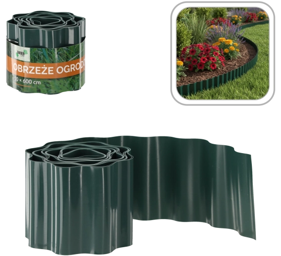 Kerti szegély 10 × 600 cm zöld