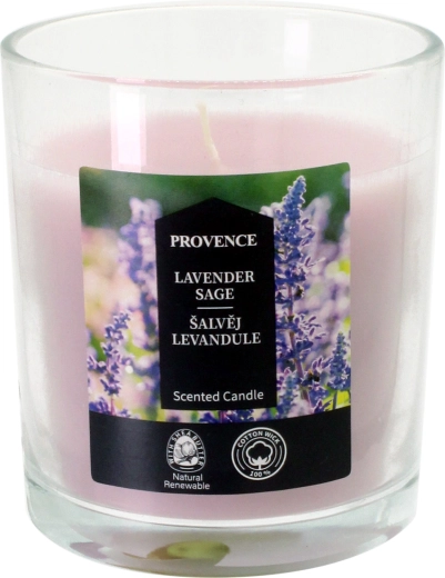 Illatgyertya üvegben zsálya és levendula 7 × 8 cm