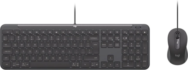 Logitech vezetékes billentyűzet- és egérkészlet vállalatok számára, grafitszürke (US)